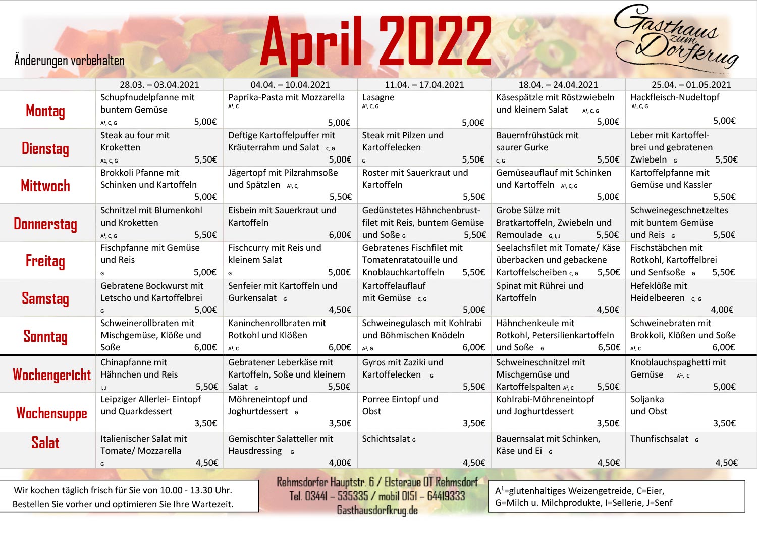 Gasthaus Dorfkrug Abo Essen April 2022